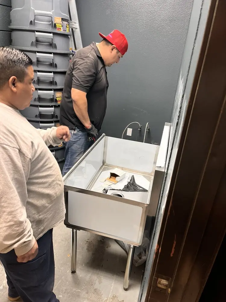 Commercial plumbing and sink installation in Cambridge
